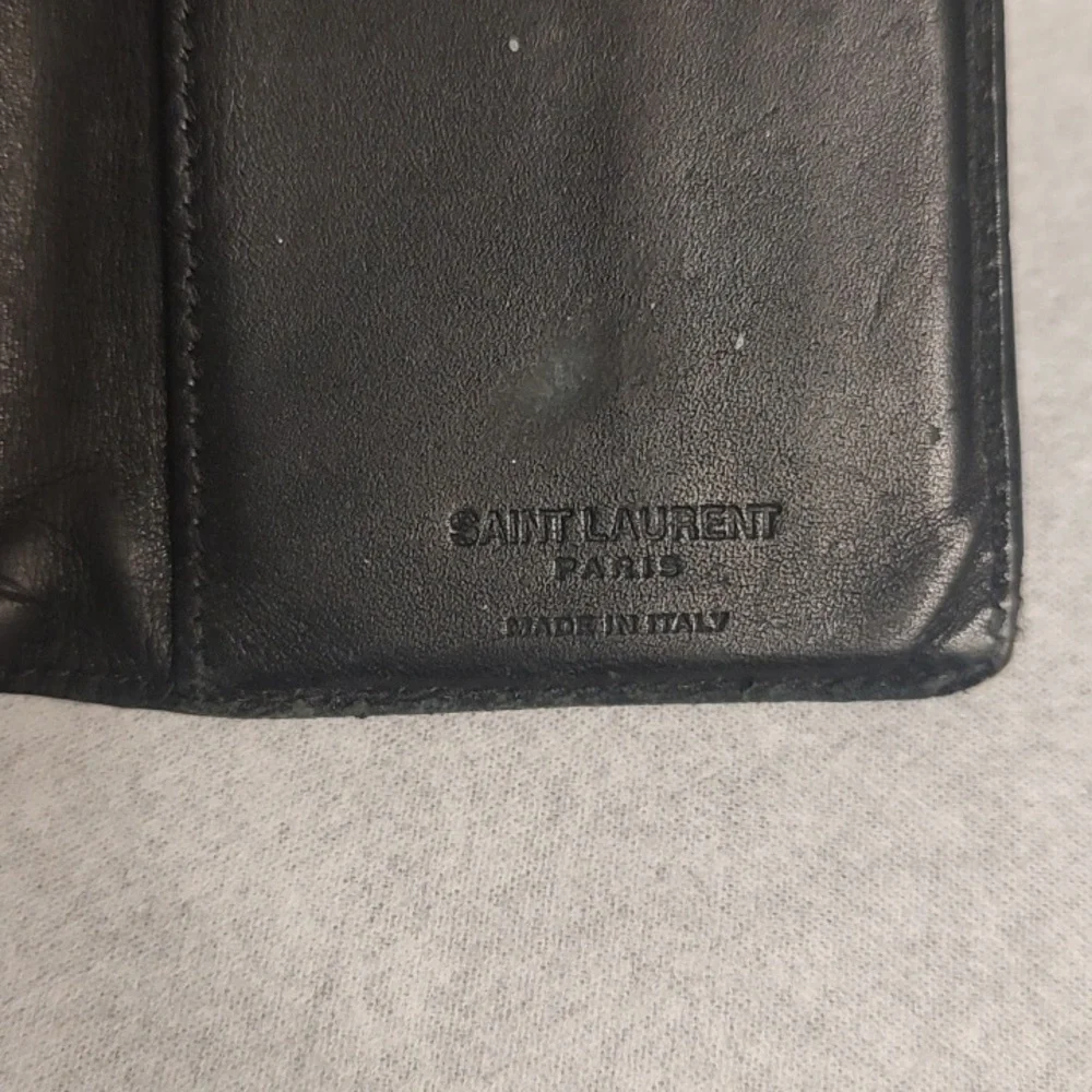 Saint Laurent Paris Crocodile Embossed Bifold Card Holder-minimalist Wallet 🖤